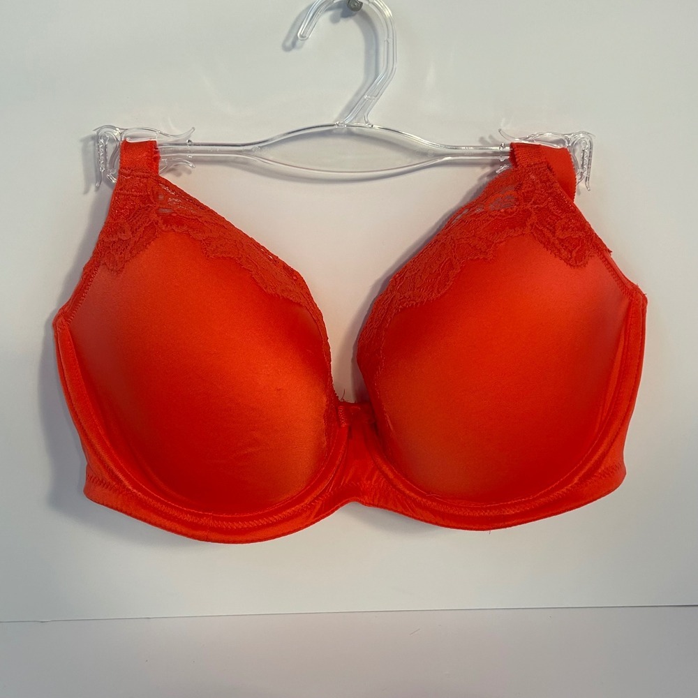 b.temptd by Wacoal Lace Trim Balconette Bra Orange US 34DDD